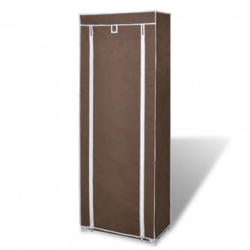 Dulap pantofi material textil, cu capac, maro, 57x29x162 cm - Img 2