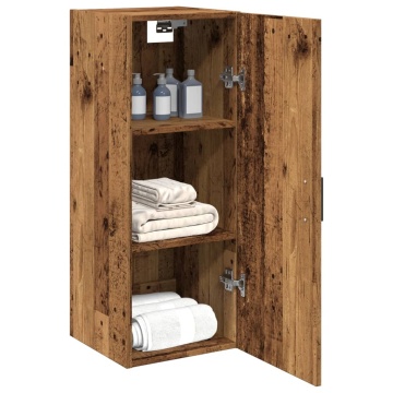 Dulap pe perete, lemn vechi, 34,5x34x90 cm, lemn prelucrat - Img 3