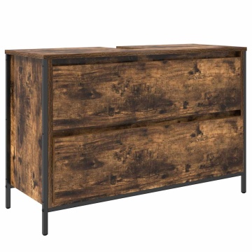 Dulap pentru baie cu sertare stejar afumat 90x34,5x60 cm - Img 2