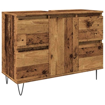Dulap pentru baie, lemn vechi, 80x33x60 cm, lemn prelucrat - Img 2
