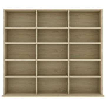 Dulap pentru CD-uri, stejar Sonoma, 102 x 23 x 89,5 cm, PAL - Img 4
