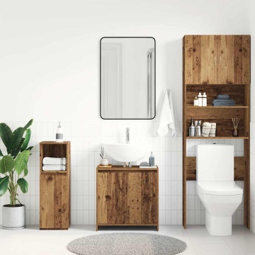 Dulap pentru chiuvetă baie lemn vechi 60x33x60cm lemn prelucrat - Img 4