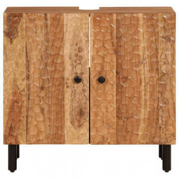 Dulap pentru chiuveta de baie, 62x33x58cm, lemn masiv de acacia - Img 8