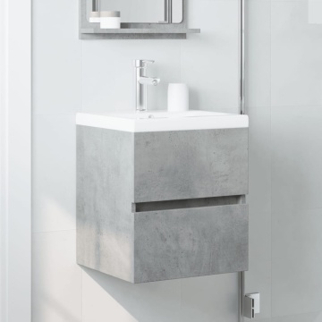 Dulap pentru chiuvetă, gri beton, 41x38,5x45 cm, PAL - Img 3