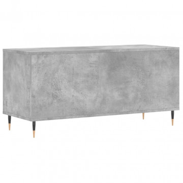 Dulap pentru discuri gri beton, 100x38x48 cm, lemn prelucrat - Img 5