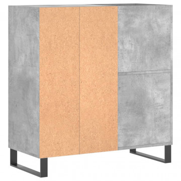 Dulap pentru discuri gri beton 84,5x38x89 cm lemn compozit - Img 5