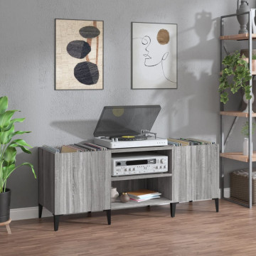 Dulap pentru discuri gri sonoma, 121x38x48 cm, lemn prelucrat - Img 1