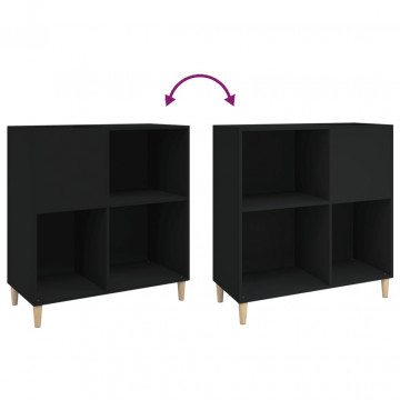 Dulap pentru discuri negru 84,5x38x89 cm lemn compozit - Img 6