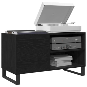 Dulap pentru discuri Negru Stejar 84,5x38x48 cm Lemn prelucrat - Img 3