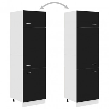 Dulap pentru frigider, negru, 60 x 57 x 207 cm, PAL - Img 4