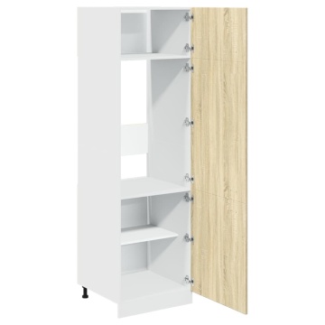 Dulap pentru frigider, stejar Sonoma, 60 x 57 x 207 cm, PAL - Img 5