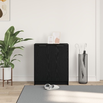 Dulap pentru Încălțăminte Negru Stejar 59x35x70 cm Lemn Prelucrat - Img 4