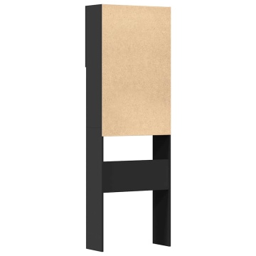 Dulap pentru mașină de spălat negru 64x24x190 cm lemn prelucrat - Img 7