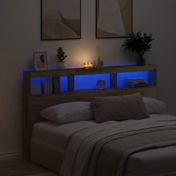 Dulap pentru tăblie cu LED Stejar Artisan 180x17x102 cm - Img 1