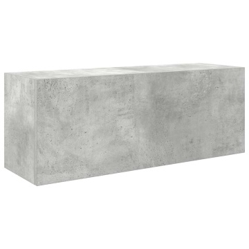 Dulap perete baie, gri beton, 80x25x30 cm, lemn prelucrat - Img 2
