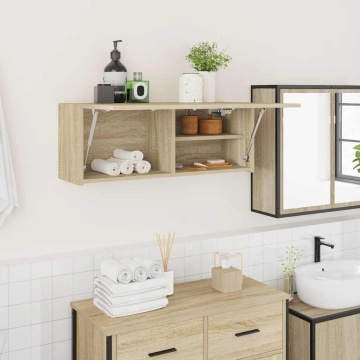 Dulap perete baie, stejar sonoma, 80x25x30 cm, lemn prelucrat - Img 1