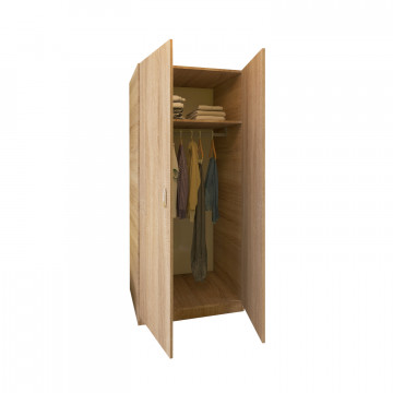 Dulap RUBIN cu bara Haine, 200x80x50cm, Culoare Sonom, Pal 18mm - Img 2