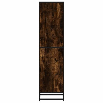 Dulap stejar afumat 35,5x35x139 cm lemn și metal prelucrat - Img 4