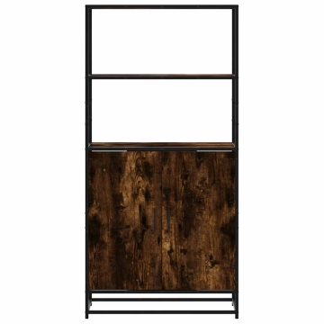 Dulap stejar afumat 68x35x139 cm lemn și metal prelucrat - Img 4