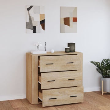 Dulap, stejar sonoma, 80x33x70 cm, lemn compozit - Img 6