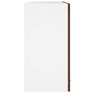 Dulap suspendat cu sticlă, stejar maro, 60x31x60 cm lemn - Img 4