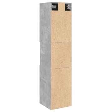 Dulap suspendat de baie, gri beton, 30x30x130 cm lemn prelucrat - Img 6