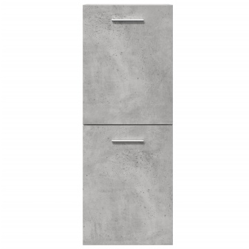 Dulap suspendat de baie, gri beton, 30x30x80 cm, lemn prelucrat - Img 4