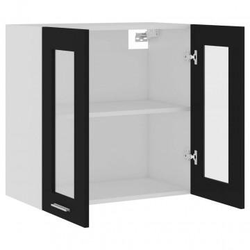 Dulap suspendat din sticlă, negru, 60 x 31 x 60 cm, PAL - Img 8