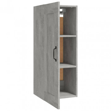 Dulap suspendat, gri beton, 35x34x90 cm, lemn prelucrat - Img 6