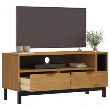 Dulap TV „FLAM” 110x40x50 cm, lemn masiv de pin - Img 3