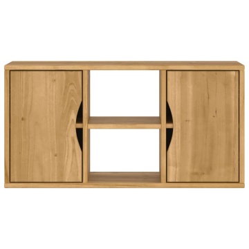 Dulap TV „ODDA” 79x24x40 cm din lemn masiv de pin - Img 5