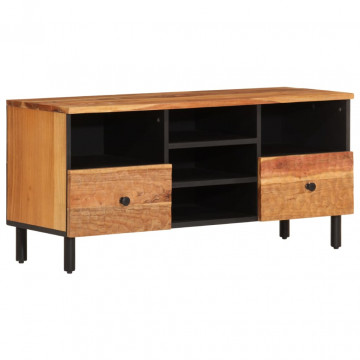 Dulap TV, 100x33x46 cm, lemn masiv de acacia - Img 2