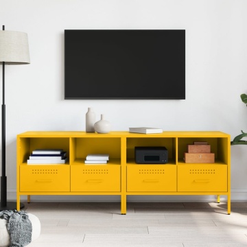 Dulap TV, 2 buc., galben muștar 68x39x50,5 cm oțel laminat rece - Img 3