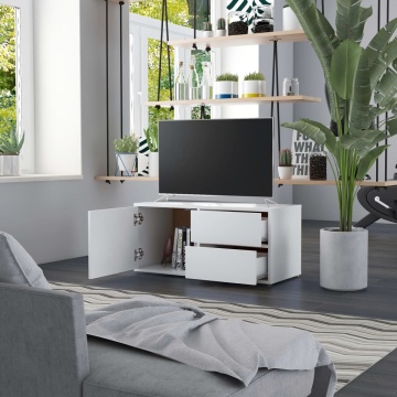 Dulap TV, alb, 80 x 34 x 36 cm, lemn prelucrat - Img 3
