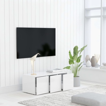 Dulap TV, alb, 80x34x30 cm, lemn prelucrat - Img 4