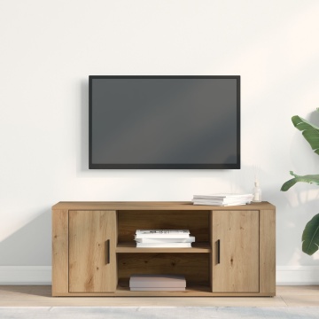 Dulap TV Artisan Stejar 100x35x40 cm Lemn compozit - Img 4