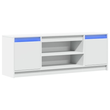 Dulap TV cu LED, alb, 139,5x34x50 cm, lemn prelucrat - Img 3