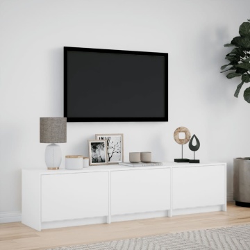 Dulap TV cu LED, alb, 165x34x40 cm, lemn prelucrat - Img 4