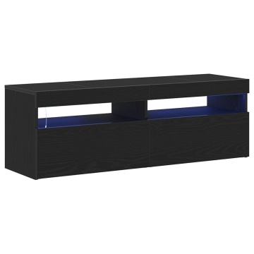 Dulap TV cu LED, stejar negru, 120x35x40 cm, lemn prelucrat - Img 3