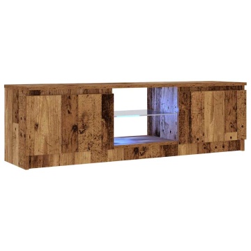 Dulap TV cu lumini LED lemn vechi 120x30x36 cm lemn prelucrat - Img 8