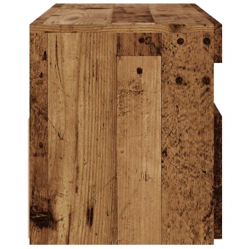 Dulap TV cu lumini LED lemn vechi 90x35x40 cm lemn prelucrat - Img 7