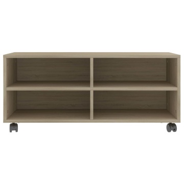 Dulap TV cu rotile, stejar sonoma, 90x35x35, lemn prelucrat - Img 4