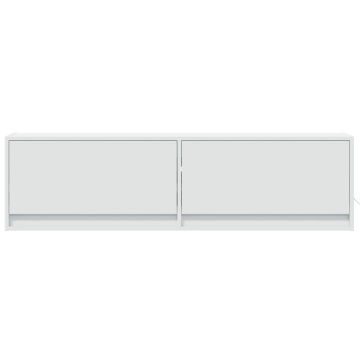 Dulap TV de perete cu lumini LED, alb, 140x31x38 cm - Img 5