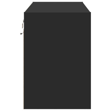 Dulap TV de perete cu lumini LED negru 80x31x45 cm - Img 6