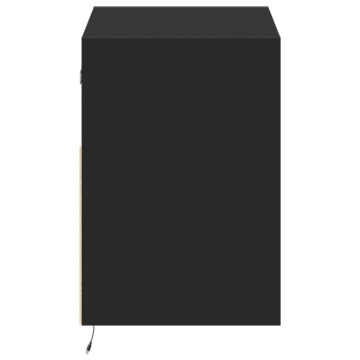 Dulap TV de perete cu lumini LED negru 80x31x45 cm - Img 6