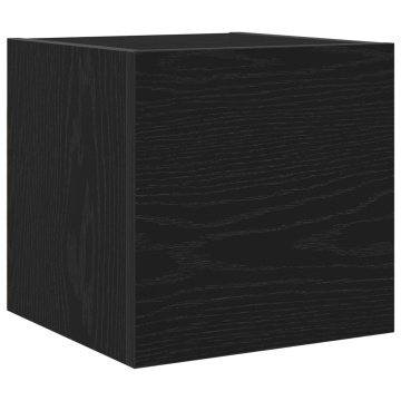 Dulap TV De Pereți Negru cu Stejar 30,5x30x30 cm - Img 2