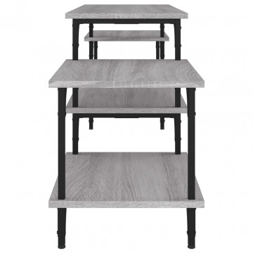 Dulap TV, gri sonoma, 157x35x52 cm, lemn prelucrat - Img 5