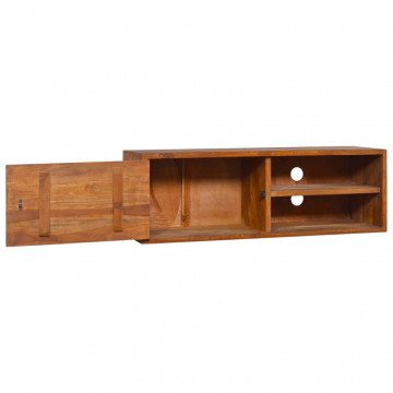 Dulap TV montat pe perete, 180 x 30 x 30 cm, lemn masiv de tec - Img 2