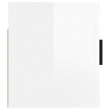 Dulap TV montat pe perete, alb extralucios, 57x34,5x40 cm - Img 6