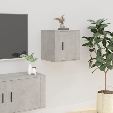 Dulap TV montat pe perete, gri beton, 40x34,5x40 cm - Img 1